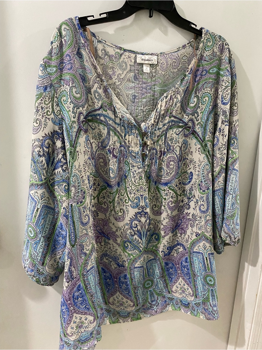 dressbarn Paisley V-Neck Blouse, size 3X - Picture 4 of 4